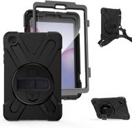 📱 samsung galaxy tab a 8.4 case 2020 sm-t307 - built-in screen protector - tsq galaxy tab a 8.4 case with heavy duty shockproof design, 360° rotatable stand, hand shoulder strap - ideal for samsung tab a 8.4 inch - color: black logo