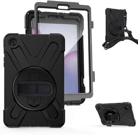 img 4 attached to 📱 Samsung Galaxy Tab A 8.4 Case 2020 SM-T307 - Built-in Screen Protector - TSQ Galaxy Tab A 8.4 Case with Heavy Duty Shockproof Design, 360° Rotatable Stand, Hand Shoulder Strap - Ideal for Samsung Tab A 8.4 Inch - Color: Black