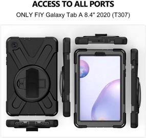 img 3 attached to 📱 Samsung Galaxy Tab A 8.4 Case 2020 SM-T307 - Built-in Screen Protector - TSQ Galaxy Tab A 8.4 Case with Heavy Duty Shockproof Design, 360° Rotatable Stand, Hand Shoulder Strap - Ideal for Samsung Tab A 8.4 Inch - Color: Black