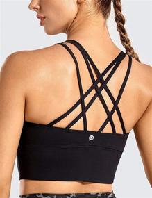 img 2 attached to 🏋️ Wirefree Padded Sports Bra: CRZ YOGA Women's Strappy Longline Crop Top for Medium Impact Workouts