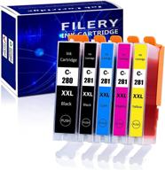 🖨️ filery 5-pack compatible ink cartridges for canon pgi-280xxl cli-281xxl - premium quality replacement for pixma printers logo