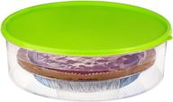 zilpoo plastic pie container, cupcake carrier, muffin, tart, cookie, cheesecake holder with lid - 10.5”, green логотип