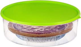 img 4 attached to Zilpoo Plastic Pie Container, Cupcake Carrier, Muffin, Tart, Cookie, Cheesecake Holder with Lid - 10.5”, Green