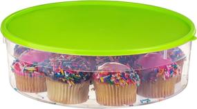 img 2 attached to Zilpoo Plastic Pie Container, Cupcake Carrier, Muffin, Tart, Cookie, Cheesecake Holder with Lid - 10.5”, Green