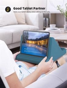 img 2 attached to 📱 Lamicall Tablet Pillow Stand - Comfortable Lap Pad with 6 Viewing Angles for iPad Pro, Kindle, Galaxy Tab, and More - Blackish Green