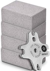 img 4 attached to 🔥 ARPBEST BBQ Grill Cleaning Brick Pack of 4 with 1 Stainless Steel Scraper - Grill Stone Block for BBQ Grills and Griddles- Effective Ecological Brick to Eliminate Stubborn Grime and Stains