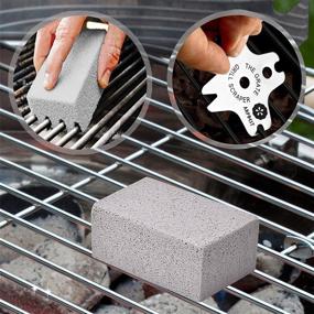 img 3 attached to 🔥 ARPBEST BBQ Grill Cleaning Brick Pack of 4 with 1 Stainless Steel Scraper - Grill Stone Block for BBQ Grills and Griddles- Effective Ecological Brick to Eliminate Stubborn Grime and Stains