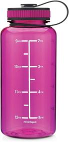 img 1 attached to 34oz Motivational Fitness Workout Sports Water Bottle with Time Marker, Measurements, and Goal Marked Times for Tracking Your H2O Intake - BPA Free Non-Toxic Tritan