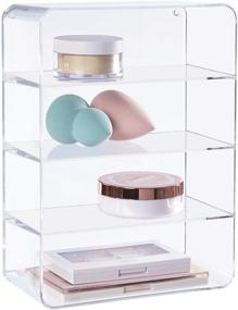 img 4 attached to 💄 STORi 4-Compartment Clear Plastic Vanity, Makeup, and Craft Organizer