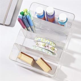 img 1 attached to 💄 STORi 4-Compartment Clear Plastic Vanity, Makeup, and Craft Organizer