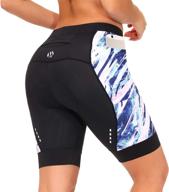 skysper women's high waist cycling shorts with pockets - 4d padded bike shorts for comfortable bicycle riding logo