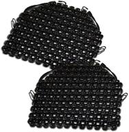 🪑 zento deals double strung wooden beaded ultra comfort massaging seat cover - 2-pack black: relaxation at its finest! logo