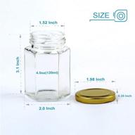 🍯 encheng 4 oz clear hexagon jars with golden lids - 30 pack, ideal for herbs, foods, jams, liquids, spice storage - small glass mason jars логотип