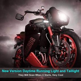 img 3 attached to Enhanced Kinstecks Motorcycle Indicators: Flowing Turn Signal Lights with Daytime Running, Brake & Taillights - 4PCS, Transparent Shell - 12V