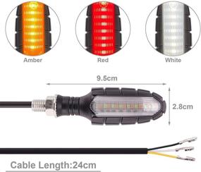 img 1 attached to Enhanced Kinstecks Motorcycle Indicators: Flowing Turn Signal Lights with Daytime Running, Brake & Taillights - 4PCS, Transparent Shell - 12V