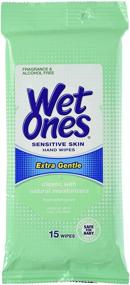 img 3 attached to 👐 Wet Ones Sensitive Skin Hand & Face Wipes – Extra Gentle Travel Pack, 15 Each (Pack of 6)