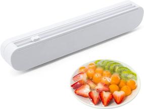 img 4 attached to 🍽️ Convenient Plastic Wrap Dispenser with Cutter for Kitchen - Refillable, Adjustable, No Plastic Wrap