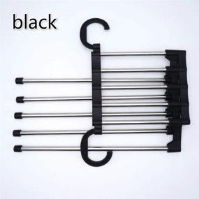 img 2 attached to 👖 Revolutionary Foldable Telescopic Multifunctional Pants Rack: Magic Changeable Hanger for Effortless Closet Storage (Black)