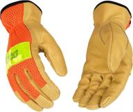 🧤 enhanced visibility and durability with kinco hi vis orange grain pigskin gloves логотип