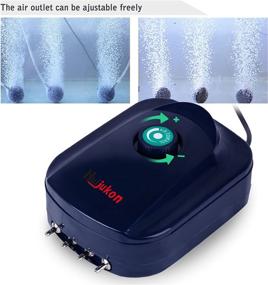 img 2 attached to 🐠 Huijukon Quiet High Efficiency Aquarium Air Pump Fish Tank Oxygen Pump 2 Outlets, 2 Air Stones, 2 Airline Tubing - Ultra Quiet & Adjustable