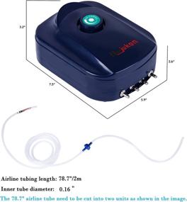 img 3 attached to 🐠 Huijukon Quiet High Efficiency Aquarium Air Pump Fish Tank Oxygen Pump 2 Outlets, 2 Air Stones, 2 Airline Tubing - Ultra Quiet & Adjustable