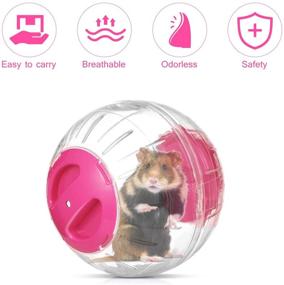 img 3 attached to Transparent Cute Hamster Exercise Ball - Mini Trot Plastic Toy for Small Hamsters (Pink) by UEETEK