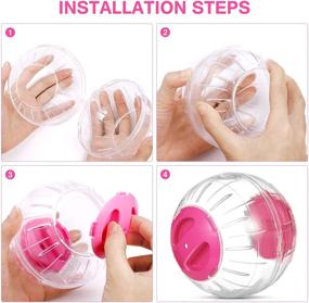 img 2 attached to Transparent Cute Hamster Exercise Ball - Mini Trot Plastic Toy for Small Hamsters (Pink) by UEETEK