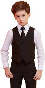 img 2 attached to 👔 Boys' Slim Fit Suit Set for Toddler Kids