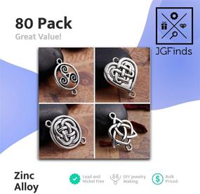 img 3 attached to 💎 JGFinds Celtic Knot Connectors, Silver Tone Findings, 80 Pack: Enhance your Jewelry Crafts!