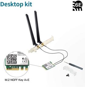 img 2 attached to Набор адаптеров REKONG AX210 M.2 NGFF Mini Desktop WiFi 6E - Новейший 6GHz BT5.2 беспроводной ПК 802.11ax 3000 Мбит/с – Поддержка OFDMA MU-MIMO AX210NGW Гигабитная сетевая карта – 2,4 ГГц, 5 ГГц.