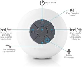 img 3 attached to Душевой динамик WYNCO Bluetooth водонепроницаемый, устойчивый к воздействию воды, портативные беспроводные аксессуары и принадлежности.