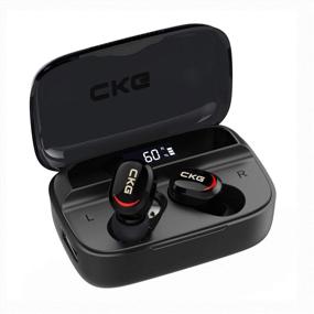 img 4 attached to 🎧 CKG Wireless Earbuds with Power Bank - Bluetooth 5.0 Headphones with Microphone, LED Display, 3350mAh Charging Case - 250H Playtime, Touch Control, Mono & Stereo Modes, USB-C Charging