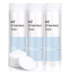 img 4 attached to 🌼 MSQ Cotton Rounds (300 Count): Hypoallergenic Makeup Remover Pads | 100% Pure Cotton | Facial Cleansing & Lint-Free