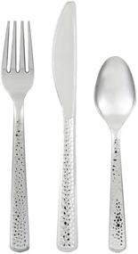 img 3 attached to 🍴 120-Piece Mozaik Premium Plastic Hammered Stainless Steel Coated Assorted Cutlery Set