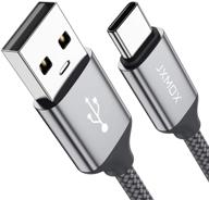 кабель usb type c, быстрая зарядка usb a к usb c зарядное устройство (2 шт. по 3,3 фута) плетеный зарядный кабель, совместимый с samsung galaxy s10 s9 s8 plus, note 9 8, a11 a20 a51, lg g6 g7 v30 v35, moto z2 z3 - серый. логотип