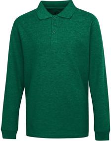 img 2 attached to 👔 High-Quality Boys School Uniform Stain Guard Polo Shirt: Premium Long Sleeve Design