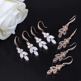 img 1 attached to Braveamor Bridesmaid Earrings Zirconia Bridesmaids