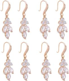 img 4 attached to Braveamor Bridesmaid Earrings Zirconia Bridesmaids
