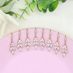 img 2 attached to Braveamor Bridesmaid Earrings Zirconia Bridesmaids
