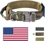 kussonli adjustable dog collar for medium and large dogs, comfortable double-layered nylon with zinc alloy safety locking buckle, american flag and camo patterns, size large logo