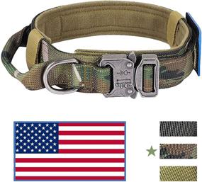 img 4 attached to KUSSONLI Adjustable Dog Collar for Medium and Large Dogs, Comfortable Double-Layered Nylon with Zinc Alloy Safety Locking Buckle, American Flag and Camo Patterns, Size Large