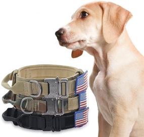 img 3 attached to KUSSONLI Adjustable Dog Collar for Medium and Large Dogs, Comfortable Double-Layered Nylon with Zinc Alloy Safety Locking Buckle, American Flag and Camo Patterns, Size Large