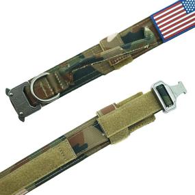 img 2 attached to KUSSONLI Adjustable Dog Collar for Medium and Large Dogs, Comfortable Double-Layered Nylon with Zinc Alloy Safety Locking Buckle, American Flag and Camo Patterns, Size Large