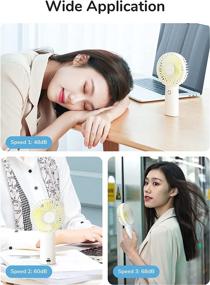 img 2 attached to 🌬️ 5000mAh Battery Operated Personal Handheld Fan: The Perfect Portable Fan with Power Bank Function for Office, Travel, Camping, Eyelash, Makeup, and Outdoor Use - White