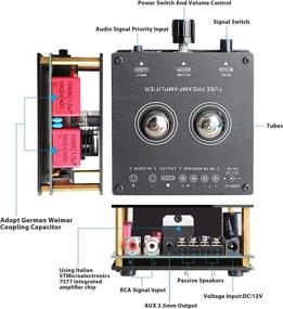 img 3 attached to 🎶 Высококачественная плата Bluetooth-трубного усилителя с адаптером питания постоянного тока 12 В - выходная мощность 35 Вт, микросхема TDA7377.