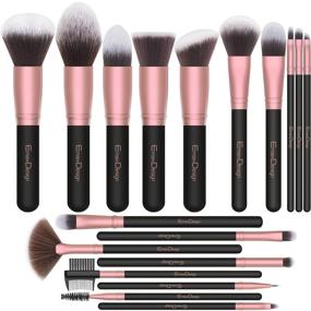 img 4 attached to EmaxDesign 18-Piece Professional Makeup Brush Set - Premium Synthetic Brushes for Foundation, Blush, Concealer, Blending, Powder, Liquid, Cream, Face, and Eyeshadow - Rose Golden