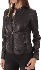 img 3 attached to Womens Leather Jacket Motorcycle Lambskin Women's Clothing