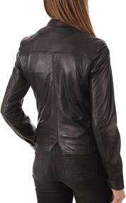 img 2 attached to Womens Leather Jacket Motorcycle Lambskin Women's Clothing