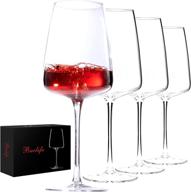 classic crystal wine glass set of 4 - elegant hand-blown square white or red wine 🍷 glasses - perfect wedding, birthday, anniversary gift - versatile for kitchen, restaurants, home bar - 20 oz, clear логотип