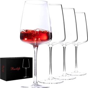 img 4 attached to Classic Crystal Wine Glass Set of 4 - Elegant Hand-Blown Square White or Red Wine 🍷 Glasses - Perfect Wedding, Birthday, Anniversary Gift - Versatile for Kitchen, Restaurants, Home Bar - 20 OZ, Clear